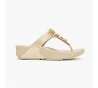Fitflop Lulu Ultra-Jewel Toe-Post Polyurethane Women's Platino Sandals - UK 7