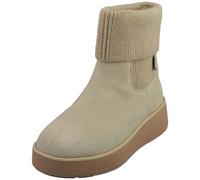 GEN-FF Roam Beige Suede Knitted Collar Chelsea Boots - Tan Suede / 7