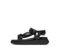 FitFlop Women's Gen-ff Soft-Leather Back-Strap Sandals Wedge, All Black, 3 UK