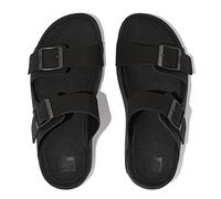 Fitflop GOGH MOC MENS BUCKLE LEATHER SLIDES Men's, BLACK, 11 UK
