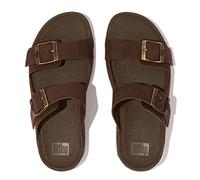 Fitflop GOGH MOC MENS BUCKLE LEATHER SLIDES Men's, Chocolate Brown, 12 UK