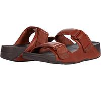 Fitflop Men's Gogh Moc Leather Slides Open-Toe Sandals Dark Tan UK 11 / EU 45
