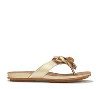 Fitflop Gracie Flower Leather Flip-Flops BLACK SIZE 3