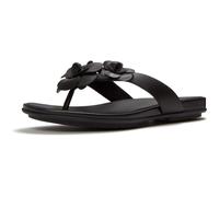 (, ) Fitflop Gracie Flower Leather Women's Black Flip Flops