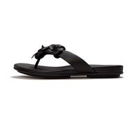 Fitflop Gracie Flower Leather Women's Black Flip Flops - UK 8