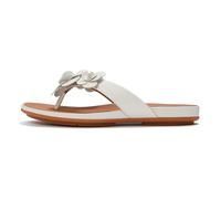 FitFlop Ladies Gracie Floral Leather Flip Flops, Urban White, 6 UK