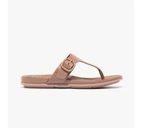 FitFlop GRACIE RUBBER-BUCKLE LEATHER Womens Toe Post Beige - UK 3