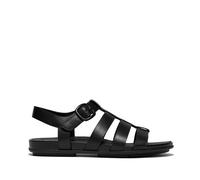 Fitflop Women's Gracie Rubber-Buckle Leather Fisherman Sandals, Black, 3 UK