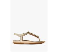 FitFlop Gracie Ultra Jewel Leather T-bar Sandals, Beige, Size 3, Women Beige