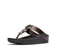 Fitflop Women's Halo Bead-Circle Toe-Post Sandals, Metallic Chocolate Brown, 3 UK