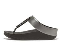 FitFlop Flip flops / Sandals (Shoes) Halo Bead-Circle Metallic Toe- in Black 6.5