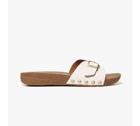 Fitflop IQushion Womens Adjustable Buckle Leather Slides - White - Size UK 7