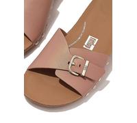 Fitflop Iqushion Adjustable Buckle Leather Slides Beige EU 37 Woman