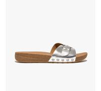 FitFlop iQUSHION ADJUSTABLE METALLIC Womens Slides Silver - UK 5