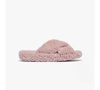 Fitflop Women's iQUSHION D-Luxe Padded Teddy Cross Slides Sandal, Pink, 5 UK