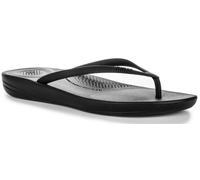FitFlop Women's iQushion Ergonomic Flip Flops - Lightweight & Comfortable with Natural Arch Support - All Black - 8 UK