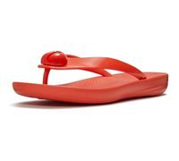 Fitflop Iqushion Glossy-Button Polyurethane Women's Cherry Tomato Flip Flops UK 5