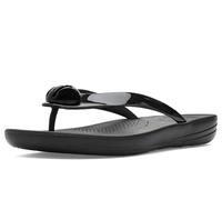 FitFlop Iqushion Glossy-Button Flip Flops 7 (40) Black
