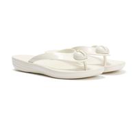 Fitflop Iqushion Glossy Button Women's Cream Flip Flops UK 3