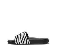 FitFlop Iqushion Hair-On Leather Slides Zebra 5 M (B)