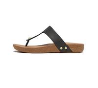 FitFlop IQushion Leather Toe-Post black women's sandals - 36