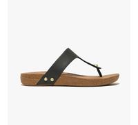 FitFlop iQUSHION LEATHER Womens Toe Post Black - UK 4