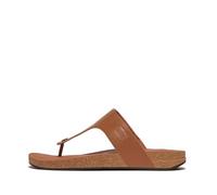 Fitflop iQUSHION Men's Leather Toe-Post Sandals, Light Tan, 9 UK