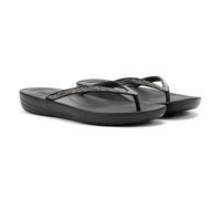 Fitflop Iqushion Sparkle Rubber Women's Black Flip Flops UK 7