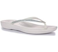 Fitflop Iqushion Sparkle Super Rubber Womens Flip Flops White UK 3 - 8
