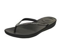 FitFlop Iqushion Sparkle Womens Flip Flop Sandals in Black - 5 UK
