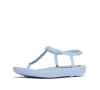 FitFlop™ iQushion™ Splash Sparkle T-Bar Toe-Post Sandals, Womens | High-Rebound Midsole with Impact Pillows & Adjustable Strap | APMA Accepted, Cloudy Blue, 8.5