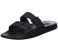 Fitflop Men's Iqushion Two Bar Adjustable Slide Sandal, Black, 12 UK