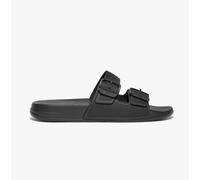 Fitflop Iqushion Two-bar Buckle Womens Slides All Black Rubber - Size UK 4