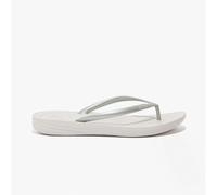 Fitflop Iqushion Womens Ergonomic Toe Post Flip Flops Silver Rubber - Size UK 4
