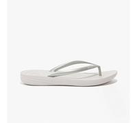 FitFlop IQUSHION Womens Ergonomic Toe Post Flip Flops Silver - UK 8 - Silver