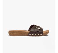 FitFlop Iqushion Womens Leather Slip-On Arch Support Chocolate Brown Sandals