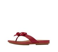 FitFlop Ladies Gracie Floral Leather Flip Flops, Burnt Berry, 7 UK