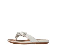 FitFlop Ladies Gracie Floral Leather Flip Flops, Urban White, 7 UK