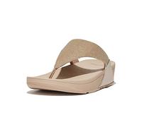 FitFlop Latte Beige Lulu Shimmerlux Toe-Post Sandals Metallic