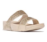 Fitflop Lulu 2 Bar Glitter Polyurethane Women's Platino/Silver Sandals UK 6