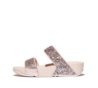 Fitflop Lulu 2 Bar Glitter Sandal Nude Rose Mix Size 8 Female