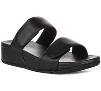 Fitflop Lulu Adjustable Leather Arch Support Women Sandals In Black UK 3 - 8