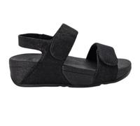 FitFlop Lulu Adjustable Shimmerlux Back Strap Womens - All Black - 40 EU