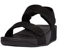 FitFlop Lulu Adjustable Shimmerlux Back Strap Womens - All Black - 40 EU
