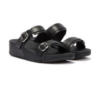 FitFlop Womens Lulu Adjustable Double Buckle Sliders All Black 7