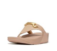 FitFlop Lulu Chunky-Snaffle Leather Toe-Post Sandals UK 6 Beige