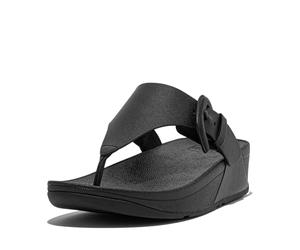 Fitflop LULU COVERED-BUCKLE RAW-EDGE LEATHER TOE-THONGS
