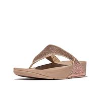 Fitflop Women's LULU Crinkled-Shimmer Toe-Post Sandals, Metallic Classic Beige, 5 UK