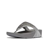 Fitflop Women's LULU Crinkled-Shimmer Toe-Post Sandals, Silvereen, 8 UK