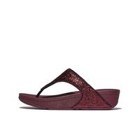 Fitflop Women's LULU Crinkled-Shimmer Toe-Post Sandals, Metallic Plumberry, 6 UK